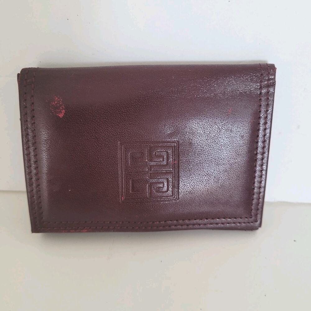 Givenchy 6 Key‎ Hooks Holder Case Wallet Red Burgundy Small Logo Leather Vintage